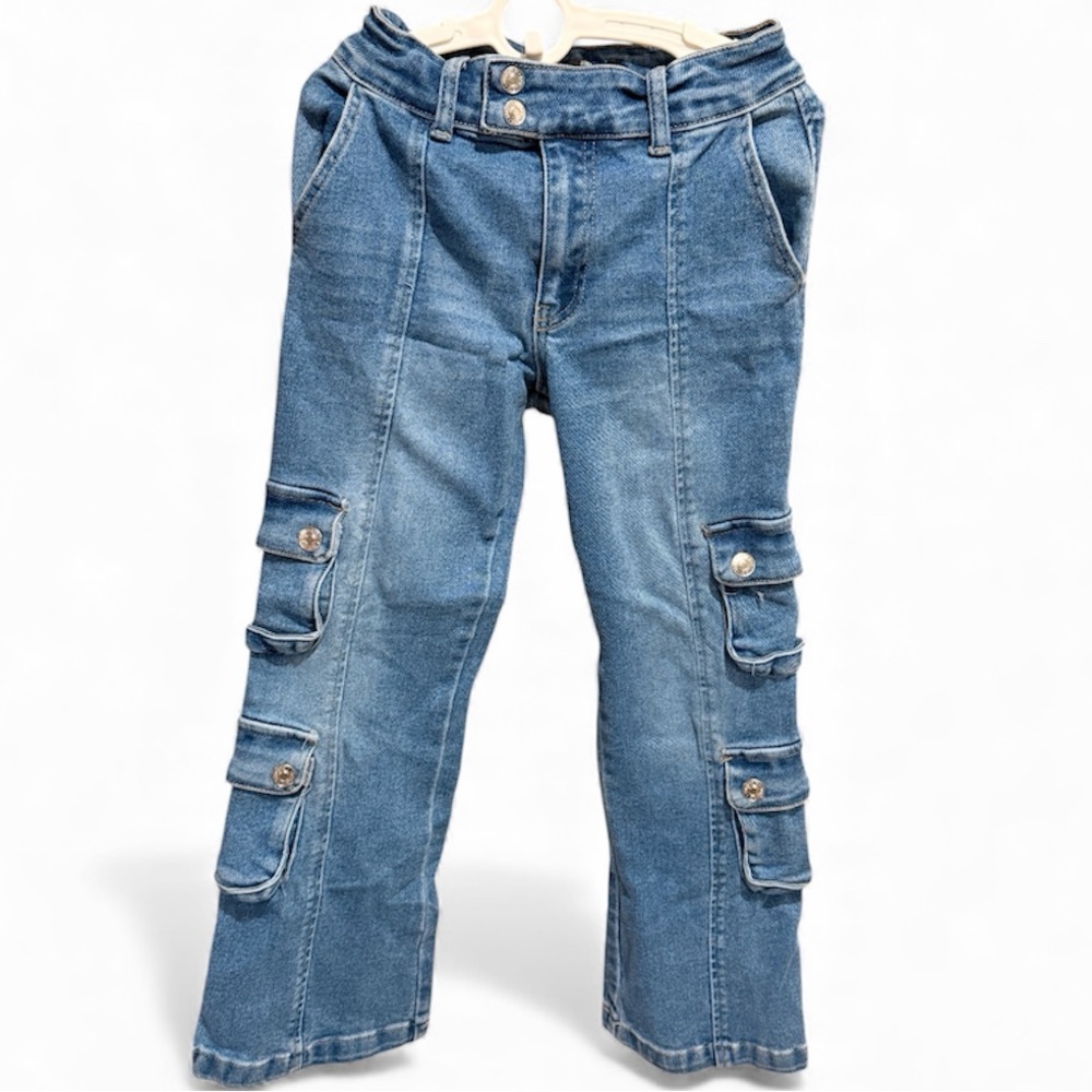 Forever 21 Kids Blue Cargo Blue Jeans Size 7/8